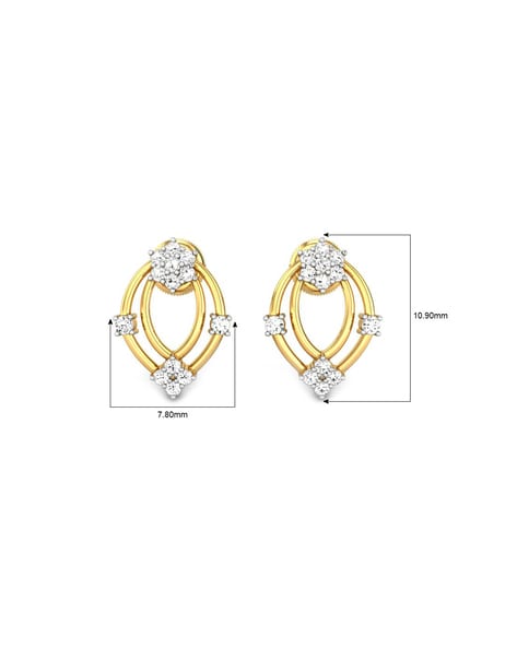 OOMPH Earrings  Buy OOMPH Pair of 18K Gold Plated Round Cubic Zirconia  Stud Earrings for Men Online  Nykaa Fashion