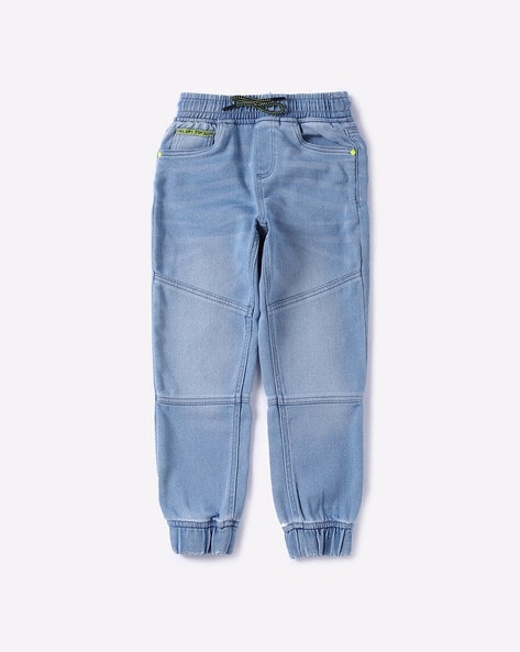 Washed Panelled Jogger Jeans