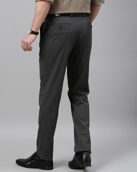 Buy Arrow Charcoal Grey Regular Fit Trousers for Mens Online @ Tata CLiQ