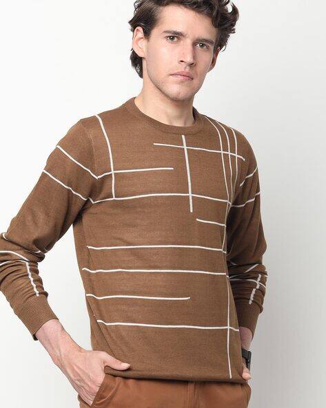 mens brown pullover