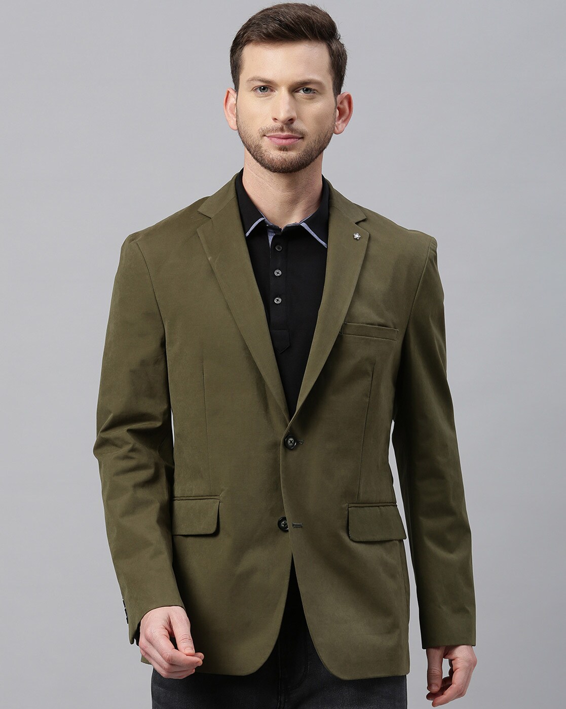 olive blazer mens