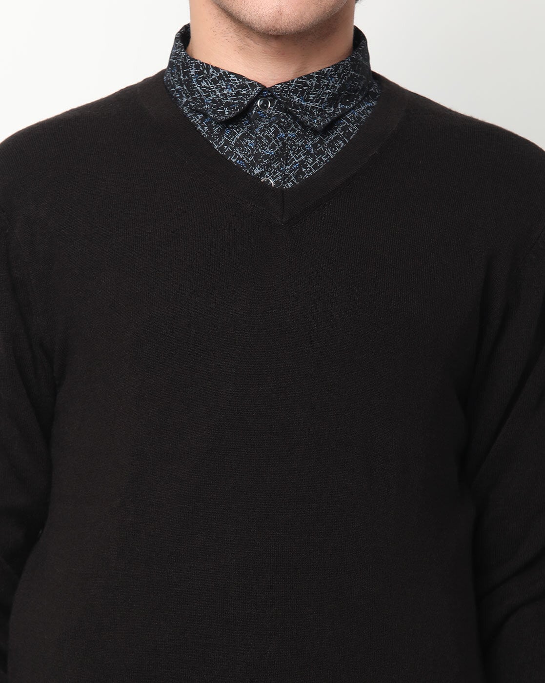 Lucky Brand Men's Textured V-Neck Sweater (Black, Small