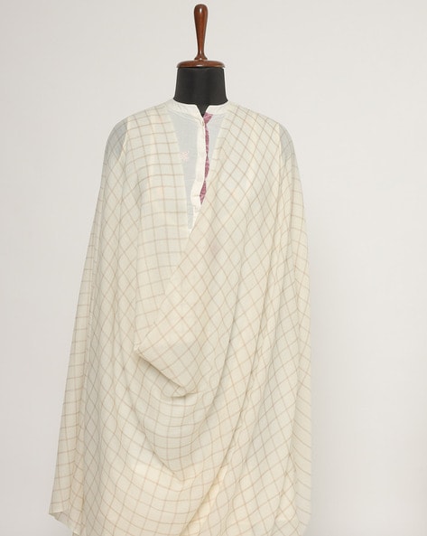 Checked Shawl with Raw Edges Price in India