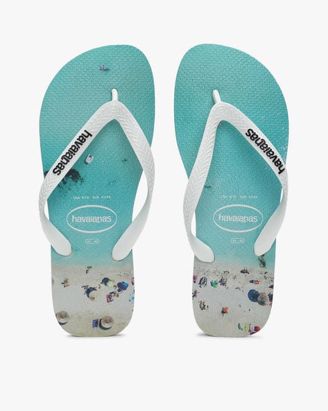 Printed Thong-Strap Flip-Flops