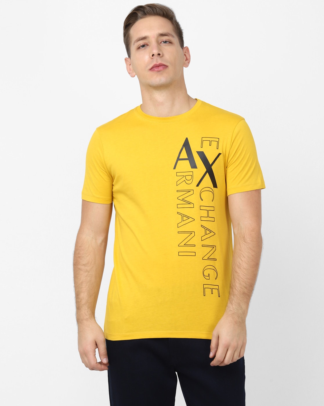 Yellow armani t shirt new arrivals