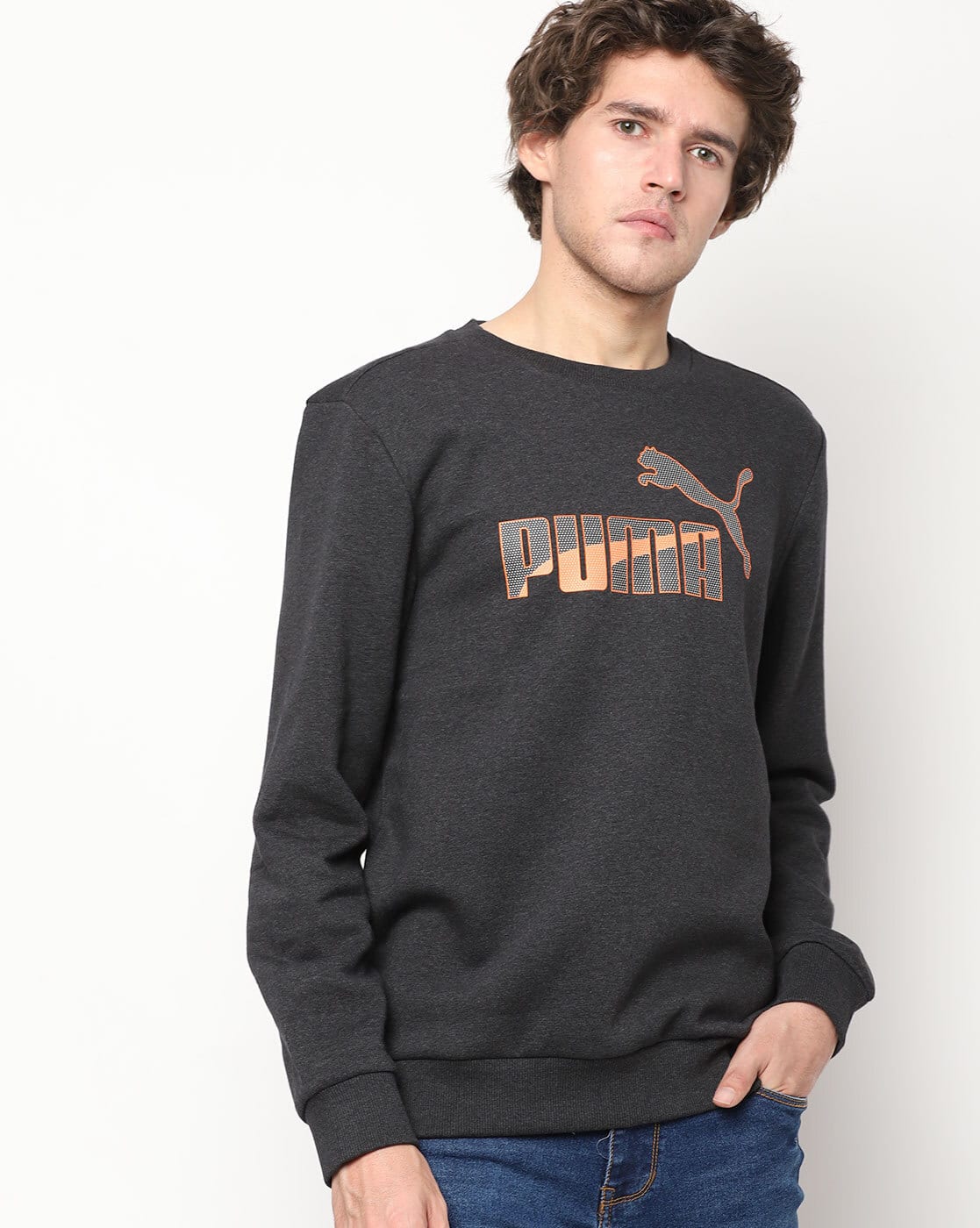 puma charcoal grey sweatshirt