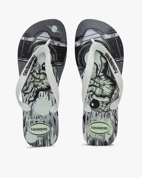 Printed Thong-Strap Flip-Flops