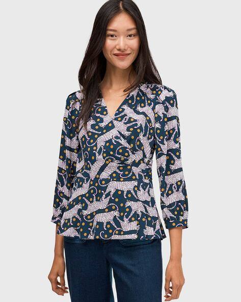 KATE SPADE Printed Surplice-Neckline 