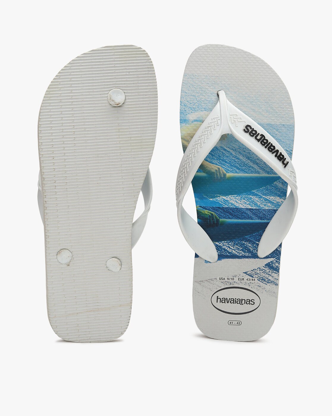 Printed Thong Strap Flip Flops