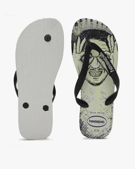 Printed Thong Strap Flip Flops