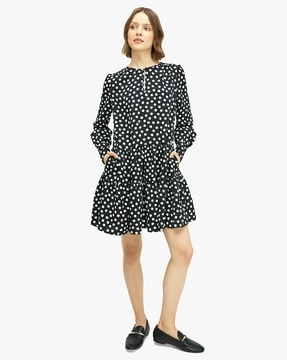 oasis spot chiffon blouse dress