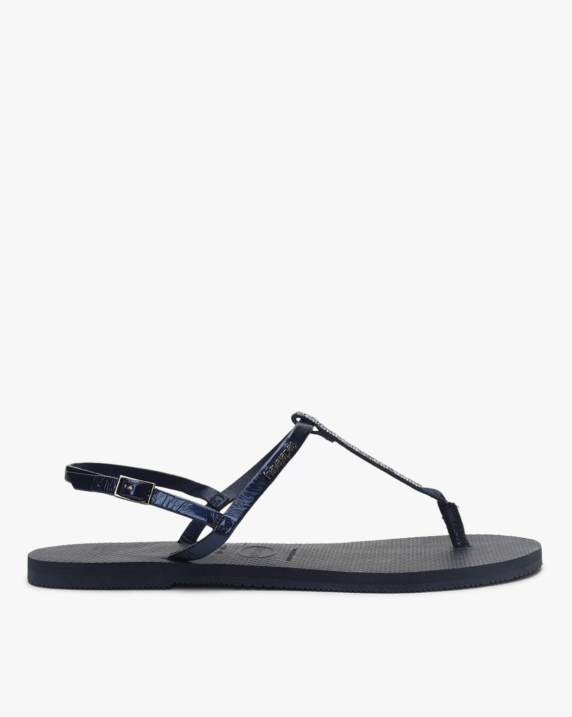 Navy havaianas with cheap crystal