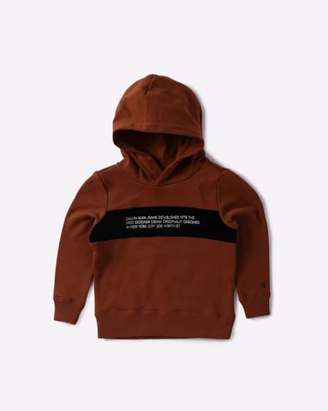 Printed Hoodie Calvin Klein Hoodie Boys Printed Hoodie With Ribbed - Main Image