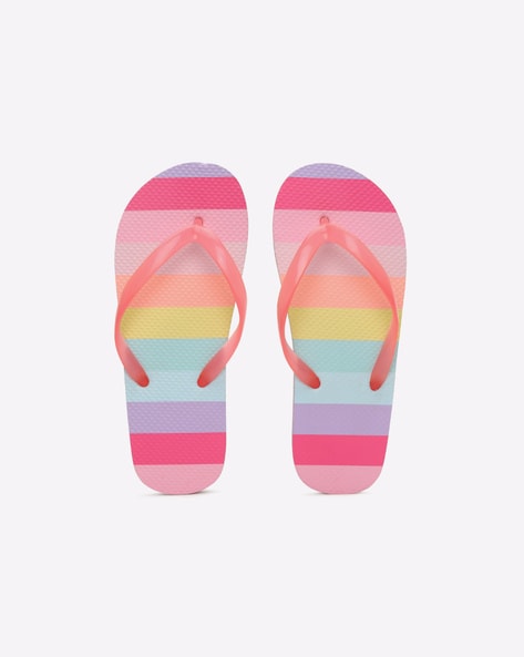 Bg Striped Thong Strap Flip Flops