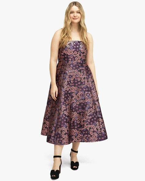 Pacific Petals Strapless Fit & Flare Dress