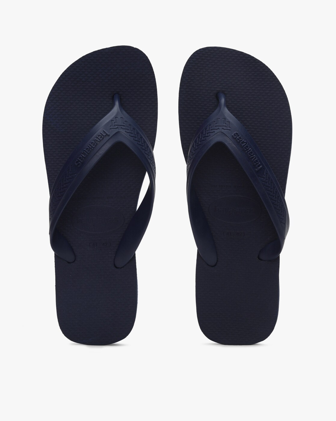 Thong Strap Flip Flops with Embossed Logo