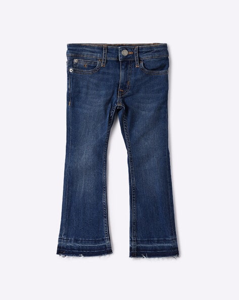 Mid-Wash Flared Jeans