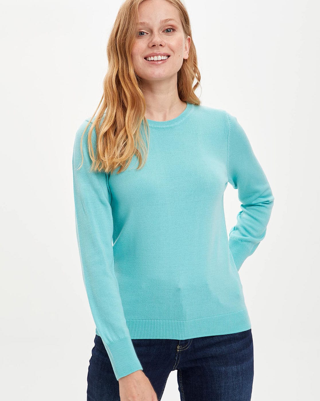 turquoise blue sweater