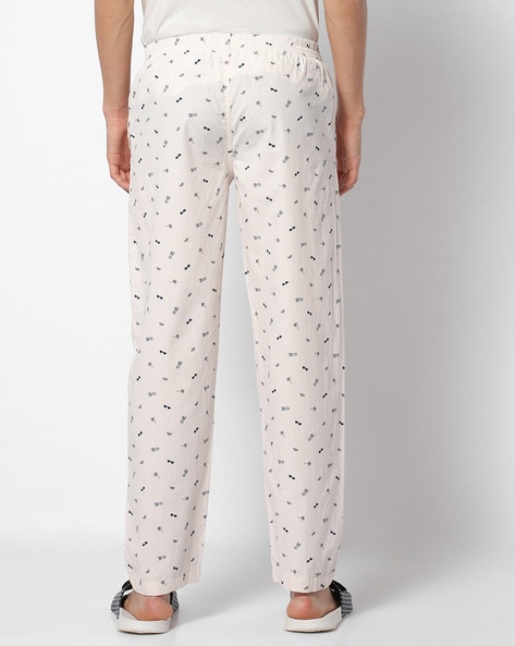 White Trouser Style Cotton Pajama (Stretch Waist) Color White Pyjama Wiast  32