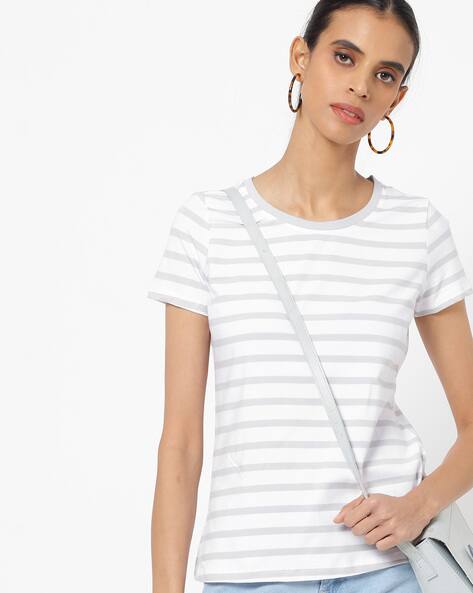 Buy Grey \u0026 White Tshirts for Women by 