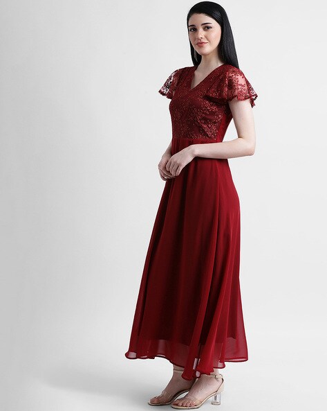 zink london red maxi dress