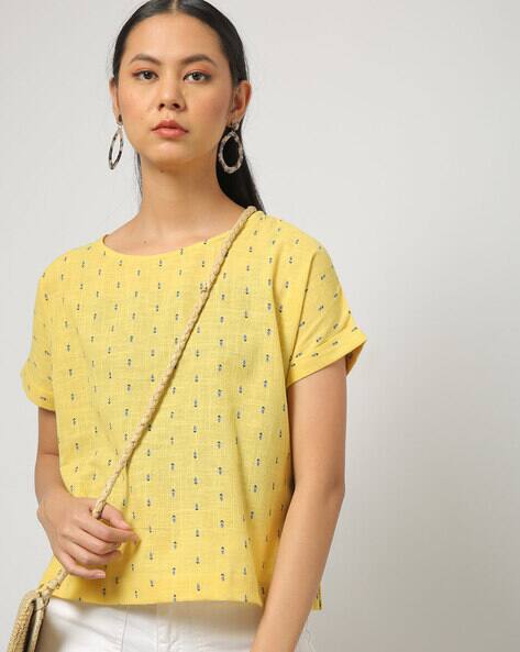 Yellow cotton top Clearance