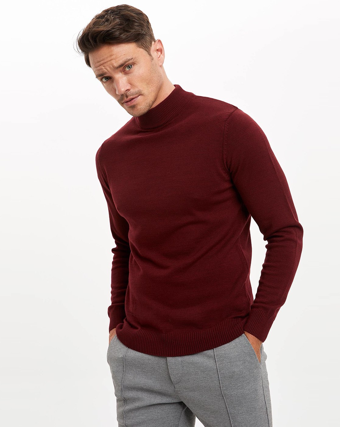 burgundy pullover