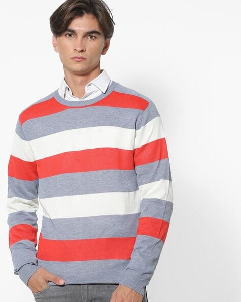 Striped Crew-Neck Pullover