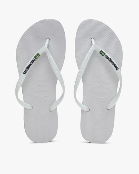 Havaianas Flip Flop Slippers White Brazil Logo Flip Flops White