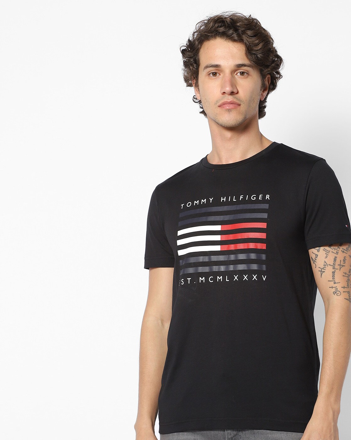 Buy Black Tshirts for Men by TOMMY HILFIGER Online