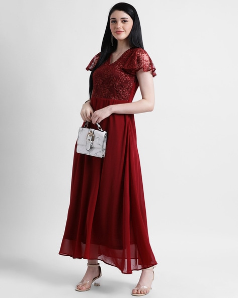 zink london red maxi dress