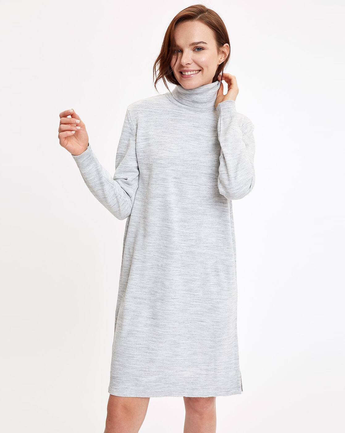 womens grey sweater dress