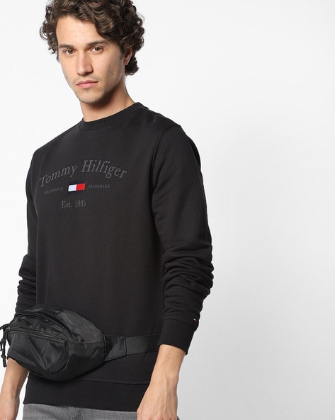 tommy hilfiger black crew neck