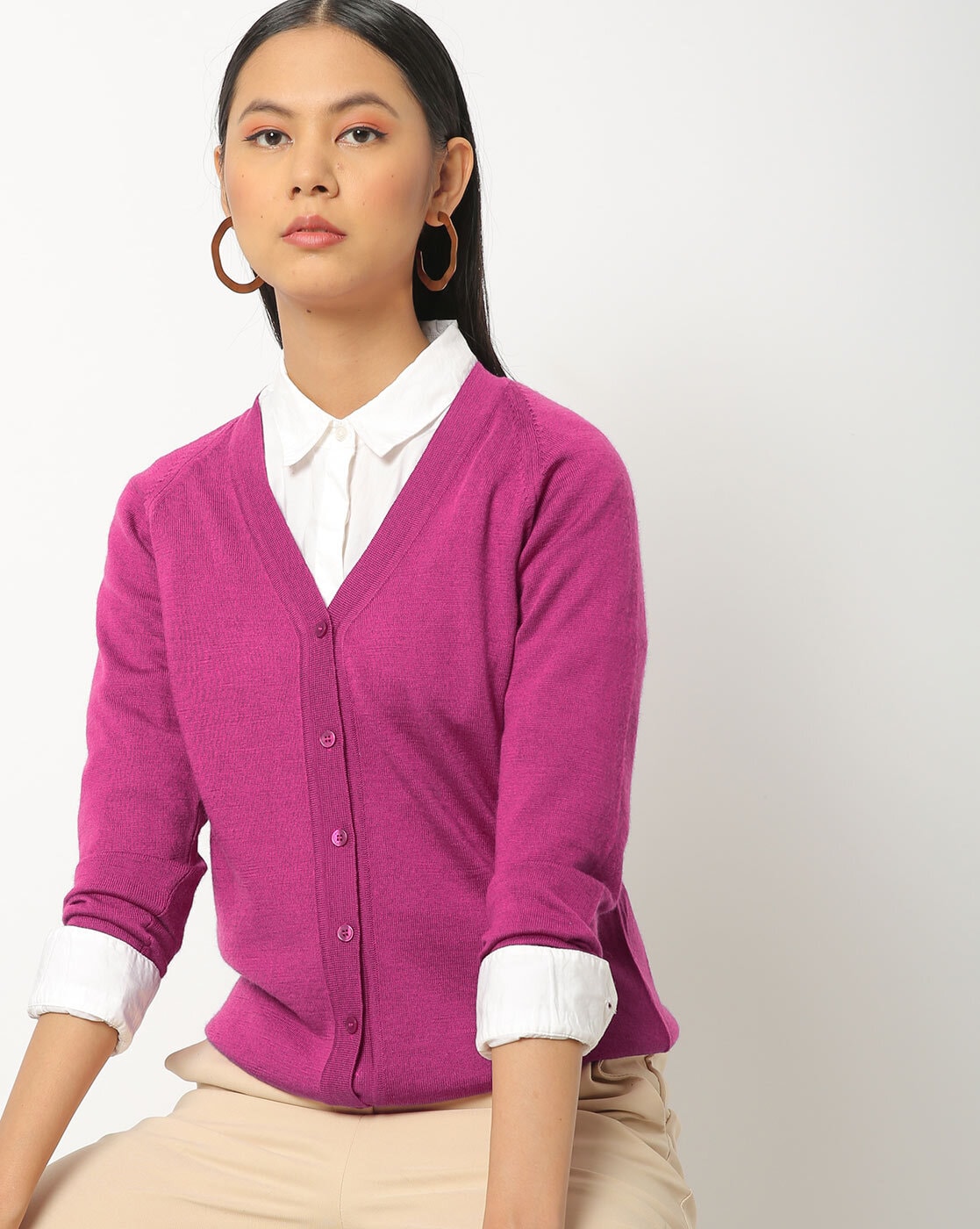 womens magenta sweater