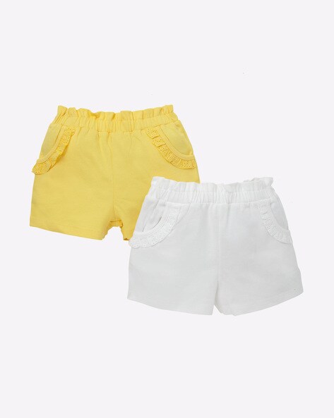 Yellow shorts sale with white trim