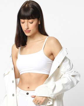 Popular Girls Cotton Cami Crop Bra with Adjustable Straps 5 Pack 