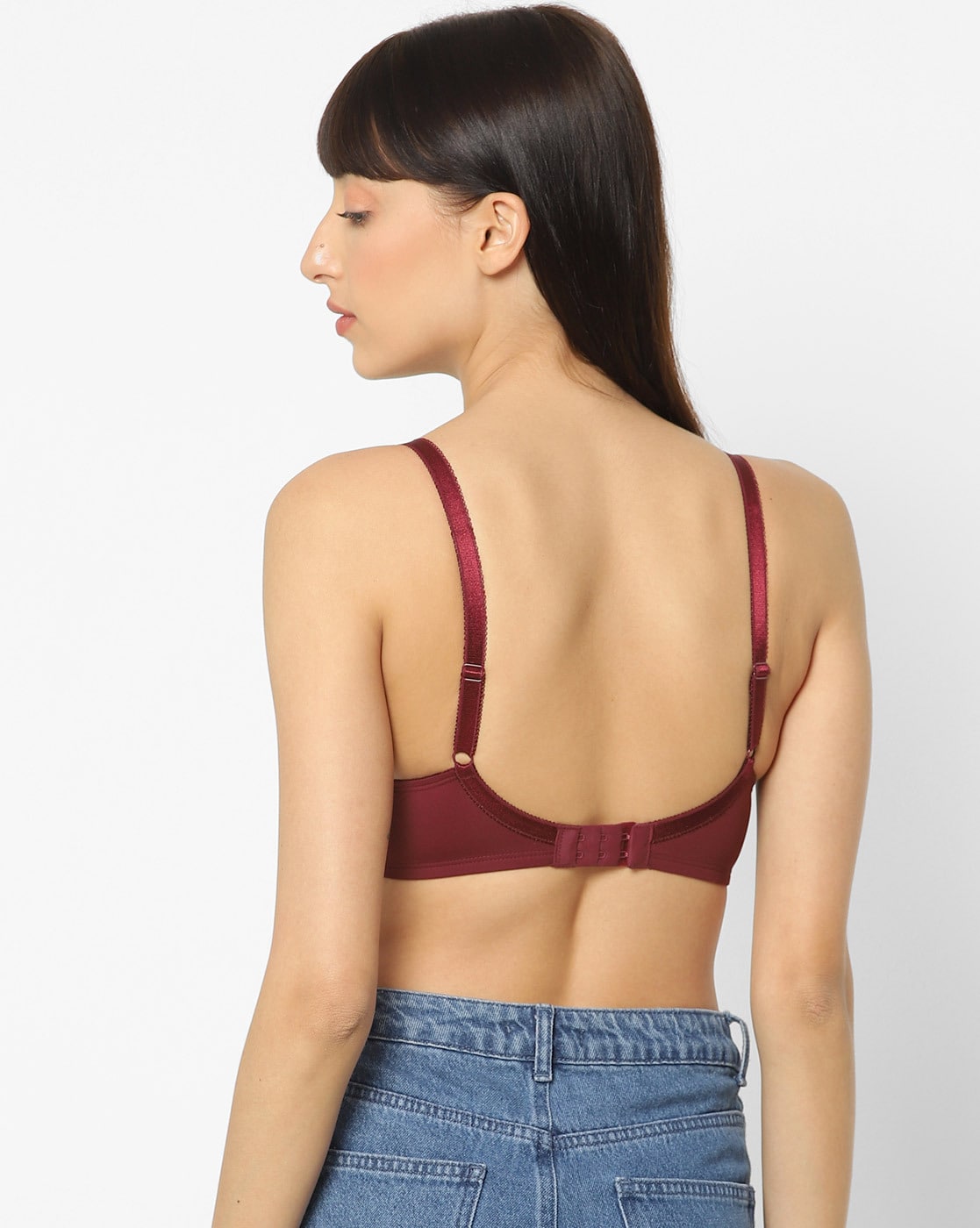 Buy Rosaline Padded Non Wired 3/4th Coverage T-Shirt Bra - Winery at Rs.225  online