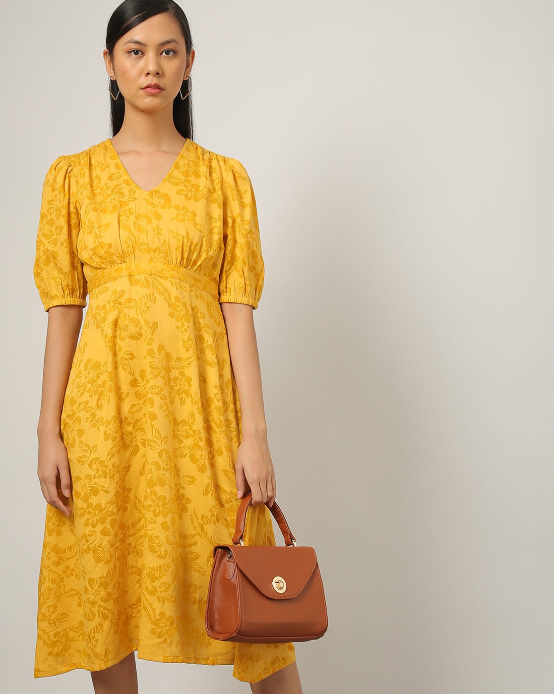 yellow dress ajio