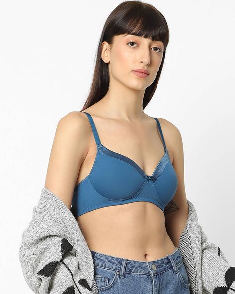 Buy Teal Blue Bras for Women by Fig Online