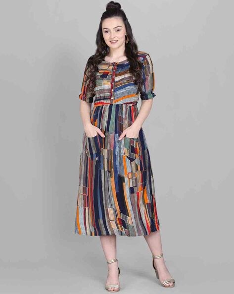Stripes Dress with Insert Pockets
