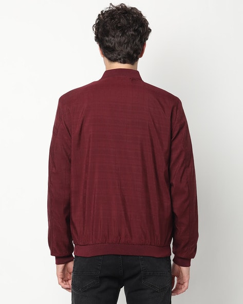 maroon red bomber jacket