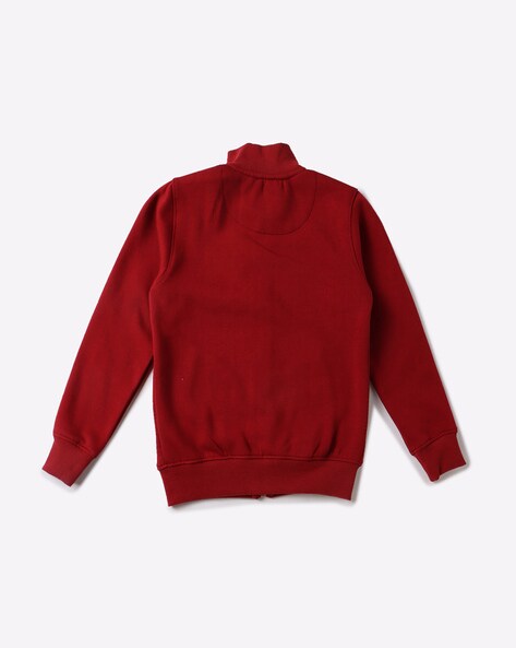 deep red sweatshirt