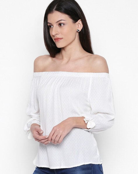 Aditi Wasan Black Off-shoulder Top, 59% OFF