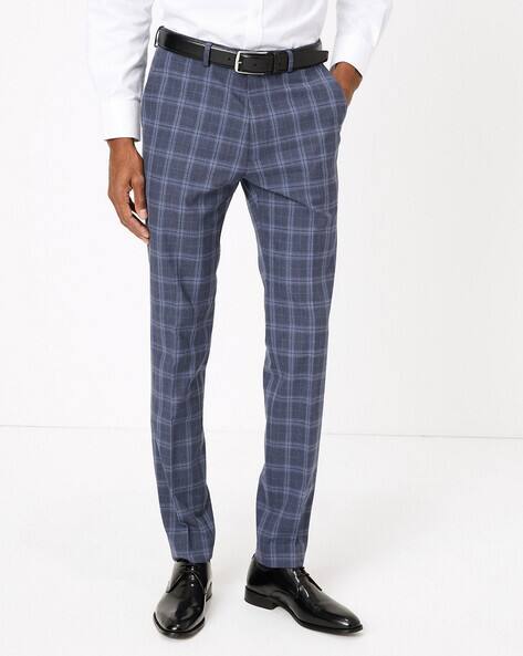Buy Blue Trousers \u0026 Pants for Men by 