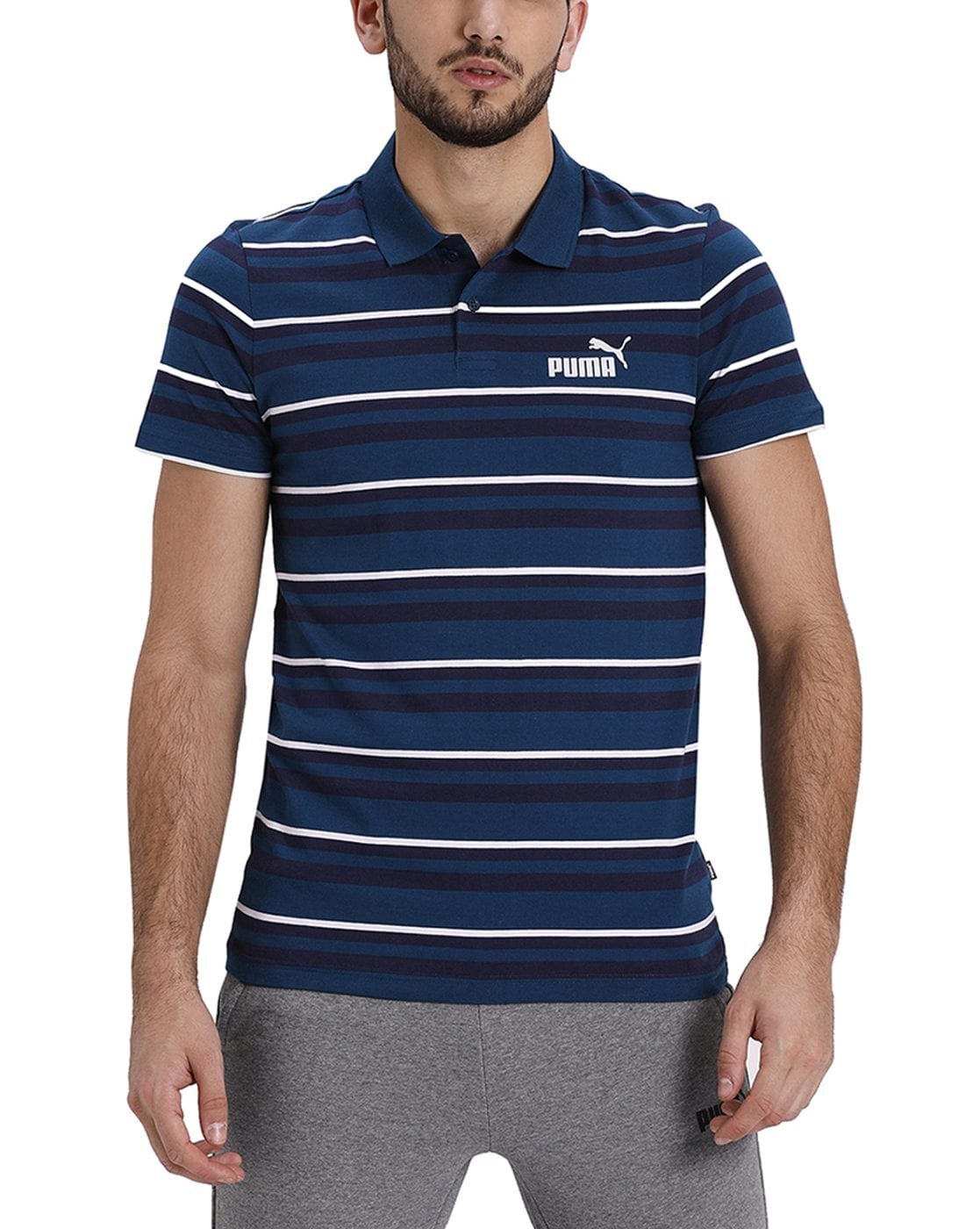 puma striped polo shirt