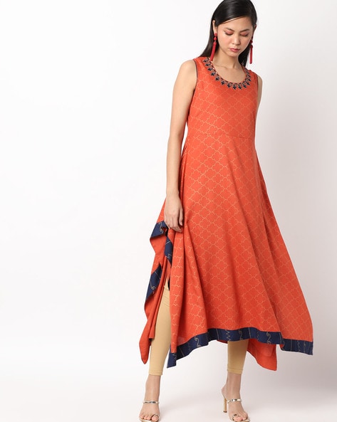 Printed Sleeveless A-line Kurta