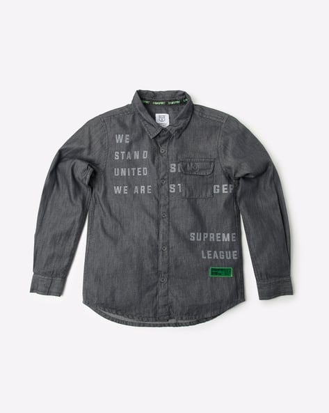 Typographic Print Cotton Shirt view 2