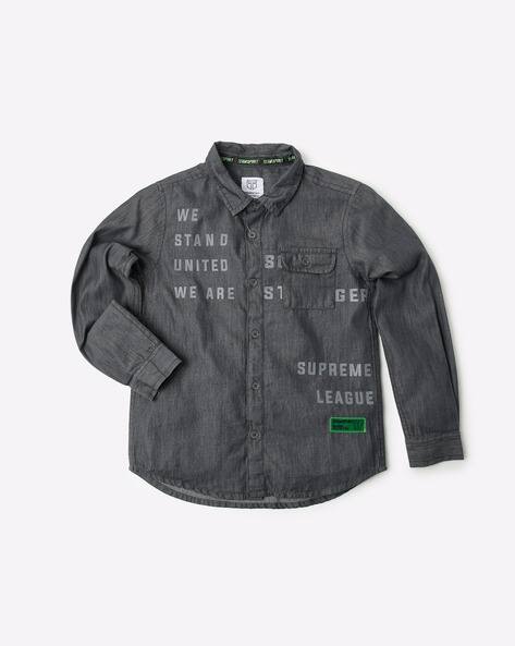 Typographic Print Cotton Shirt