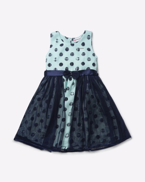 Contrast polka dot flare dress hotsell