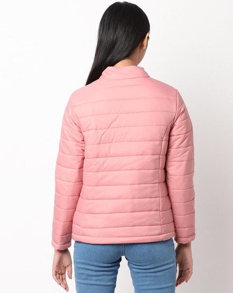 High-Neck Zip-Front Puffer Jacket